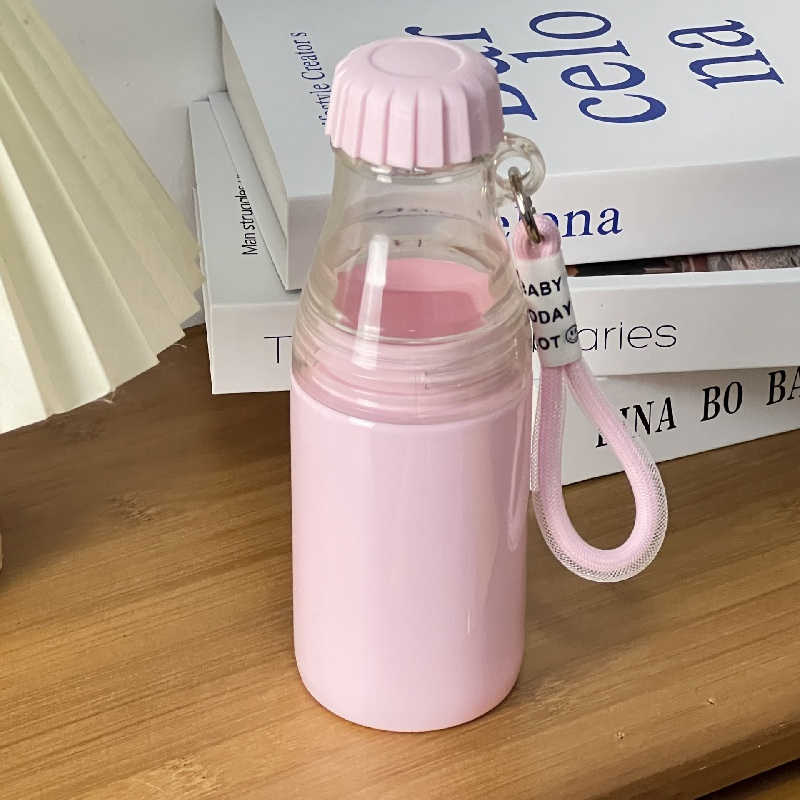 korean plastic water bottle with straw