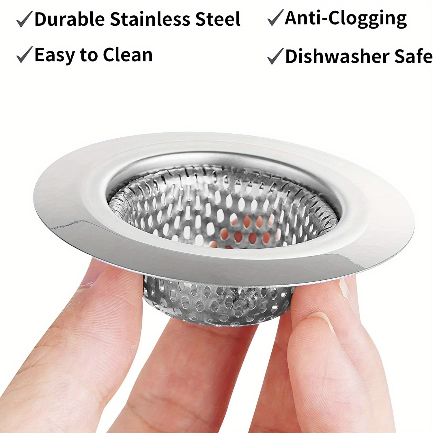 1pc Sink Strainer, Stainless Steel Sink Drain Strainer, Food Catcher,  Anti-Clogging Sewer Filter, Bathroom Drain Stopper, Classic Bathtub Water  Stopper For Bathroom