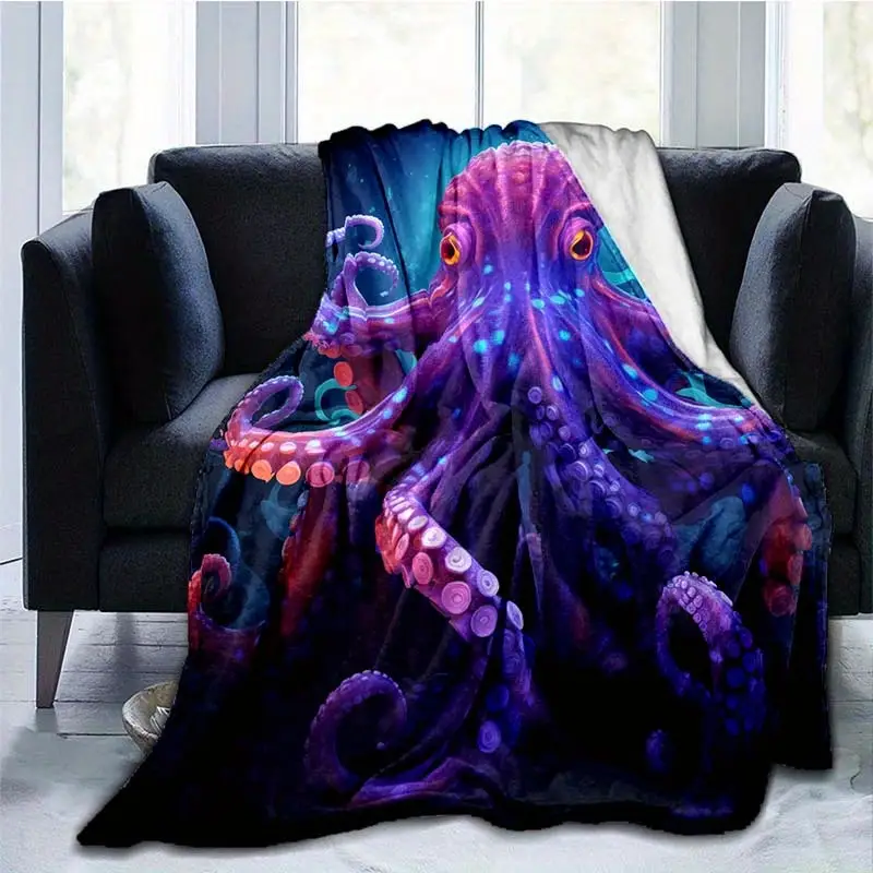 1pc mysteriöser oktopus dünne decke leichte flanellwurf sofa