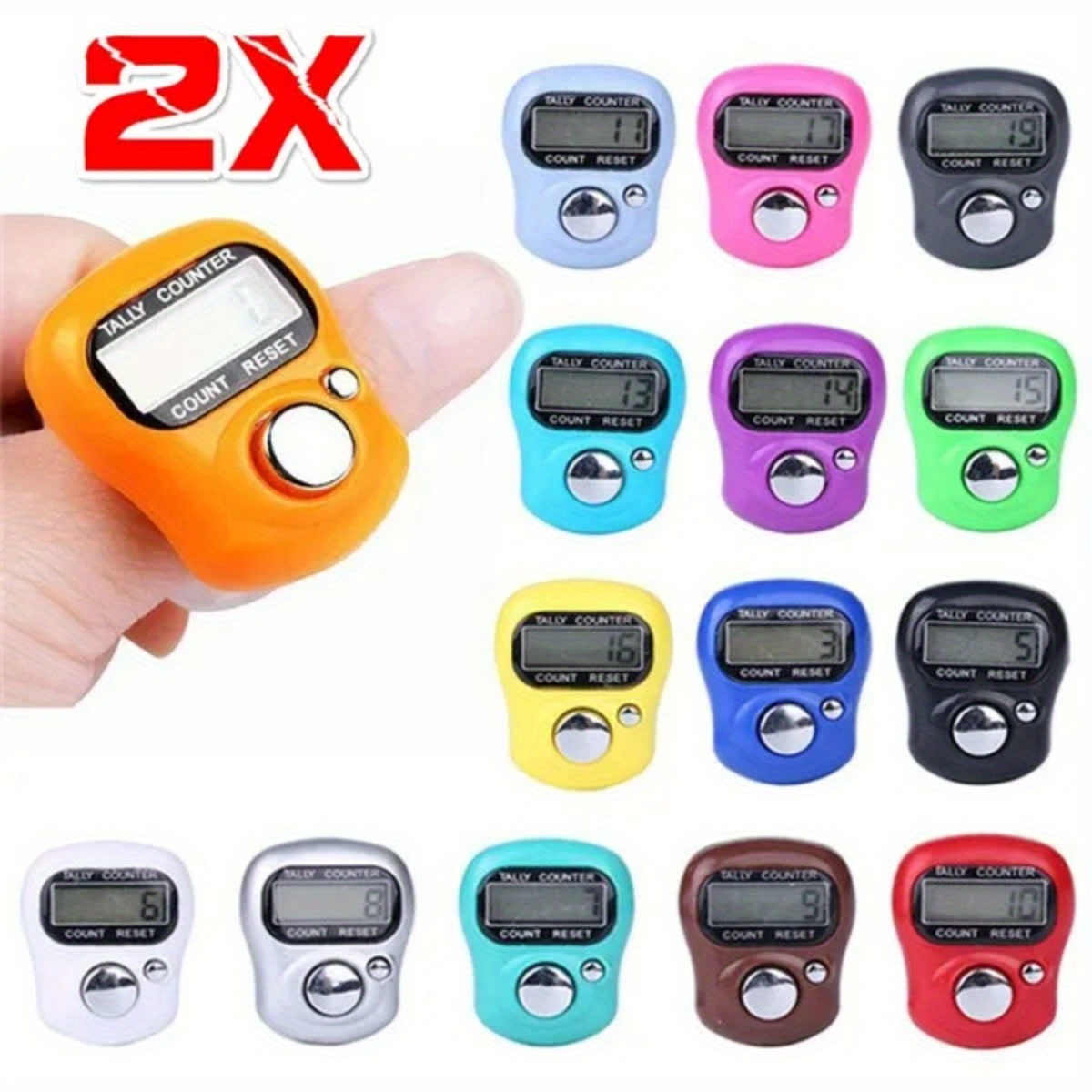 Digital Handheld Clicker Metal Case Mechanical Digits Counter With Manual  Counter With Finger Ring For School Golf Knitting(4pcs)