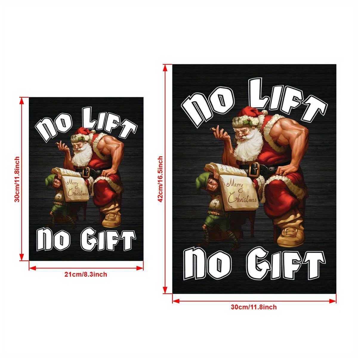 Weightlifter Santa Christmas No Lift No Gift! | Sticker