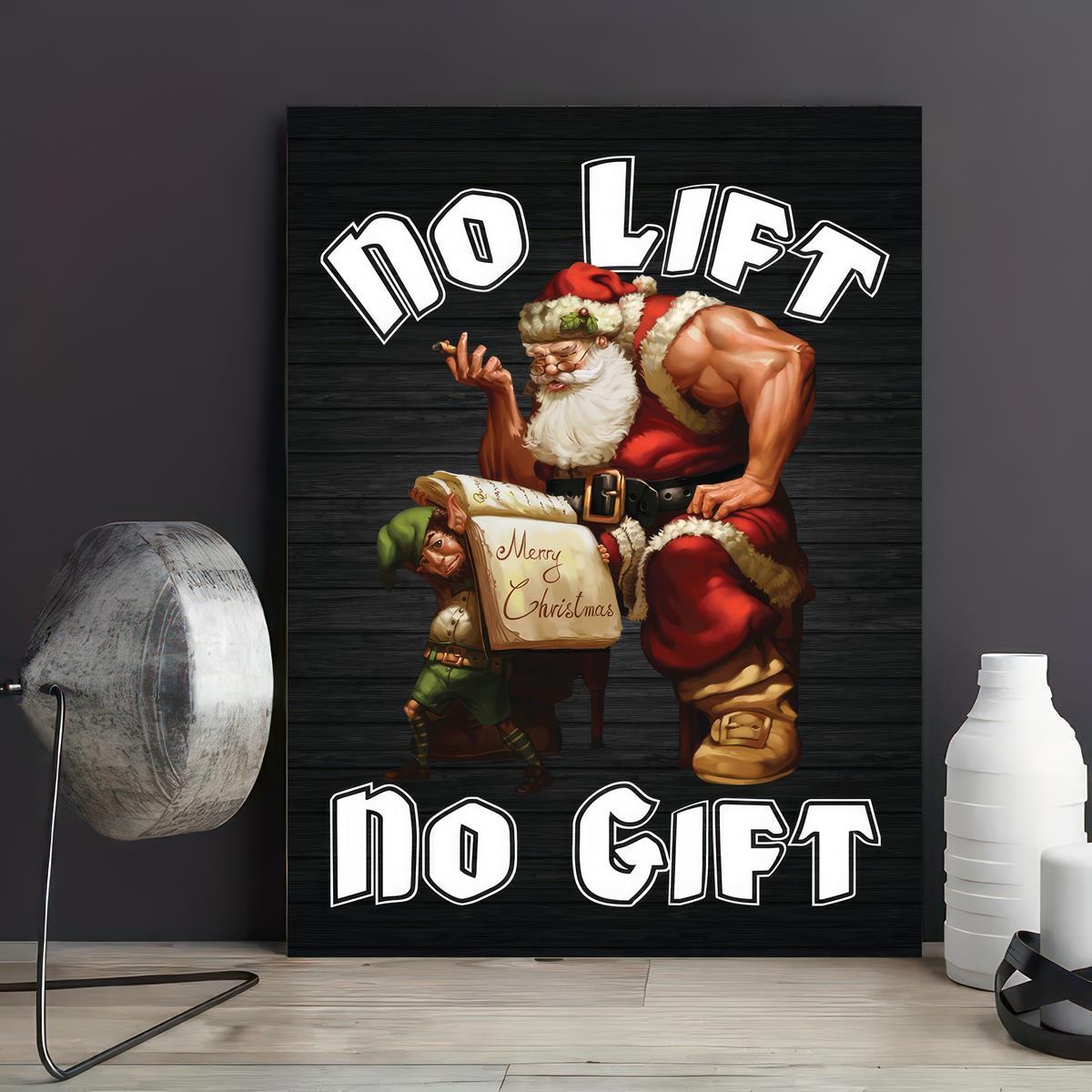 Weightlifter Santa Christmas No Lift No Gift! | Sticker