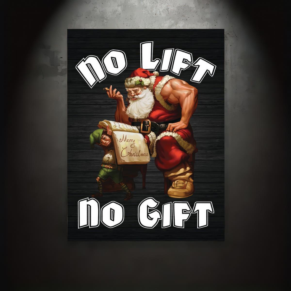 Weightlifter Santa Christmas No Lift No Gift! | Sticker