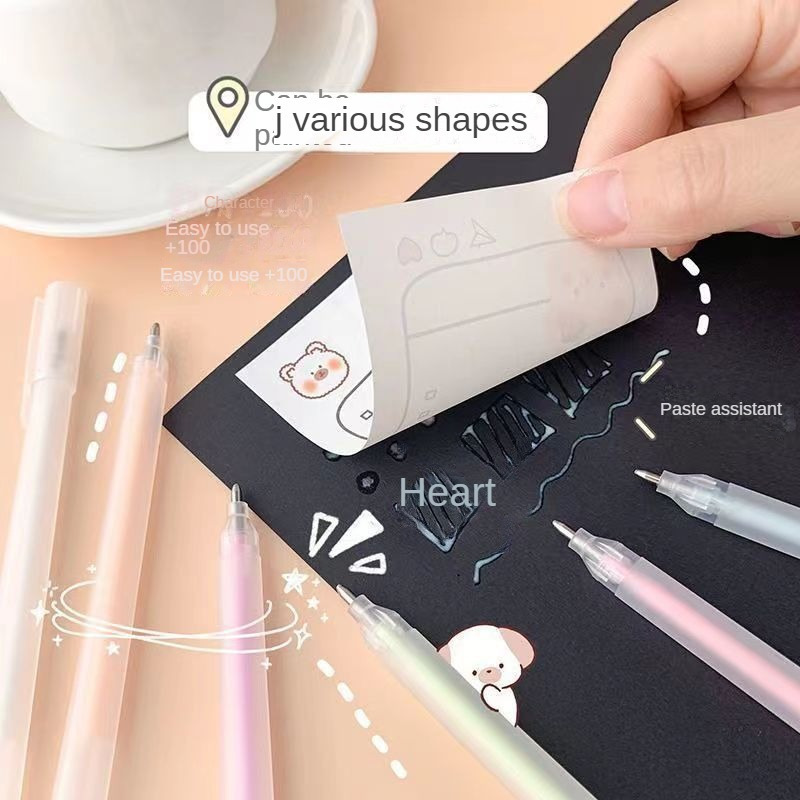 Macaron Color Pen Shaped Double-Sided Adhesive Dots Glue Tape for