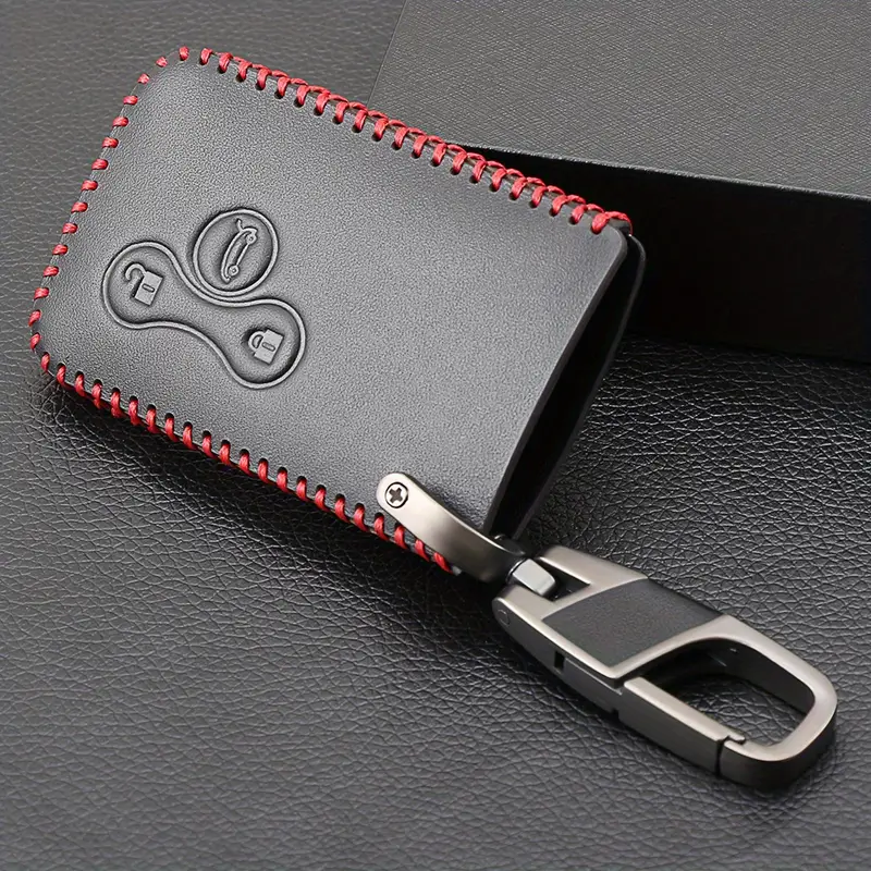 Faux Leather Car Key Card Case Cover Renault Clio Logan - Temu