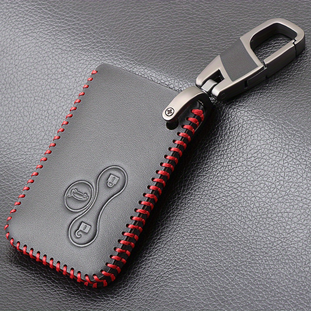 Faux Leather Car Key Card Case Cover Renault Clio Logan - Temu