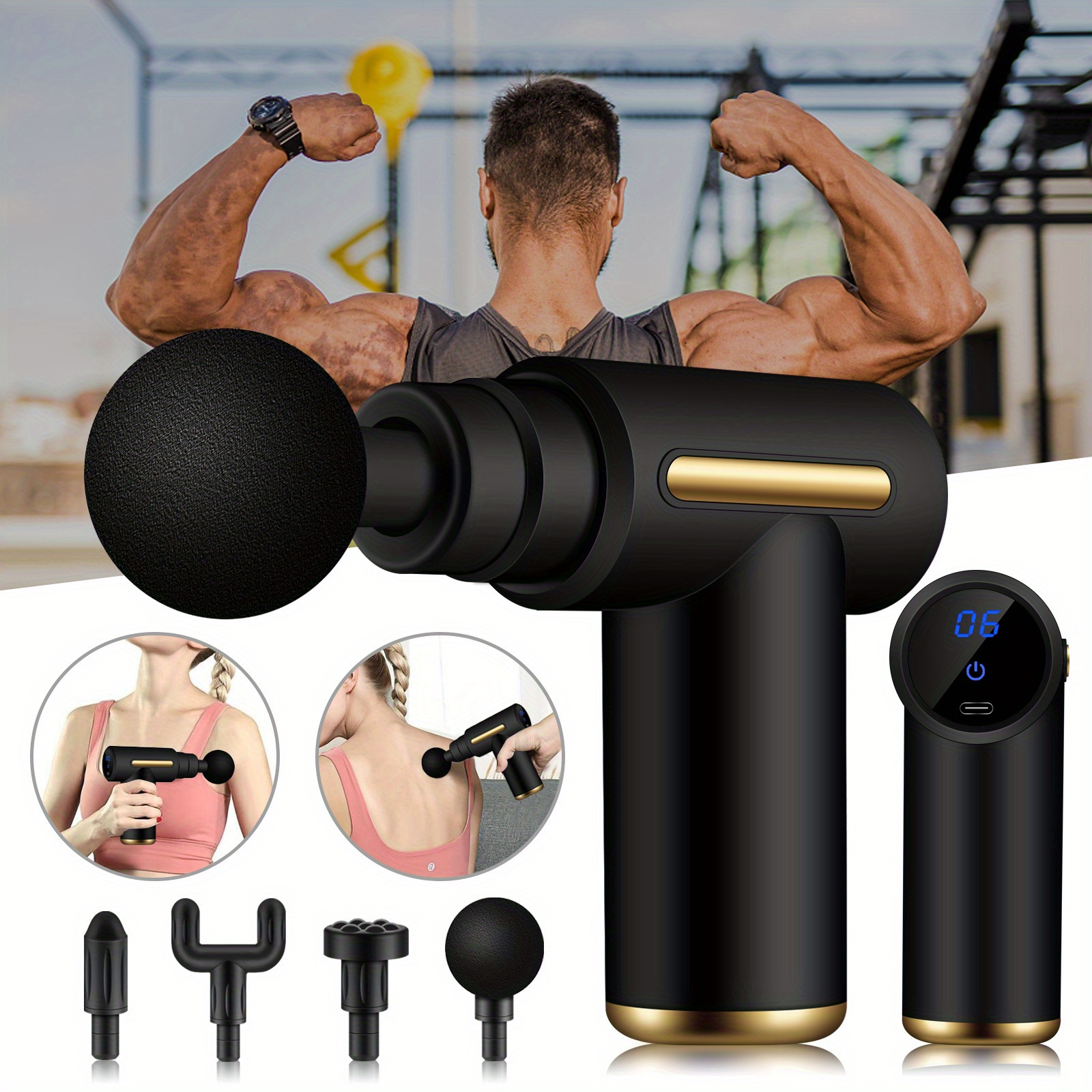 Hand-Held Electric Percussion Muscle Massager led Massager for