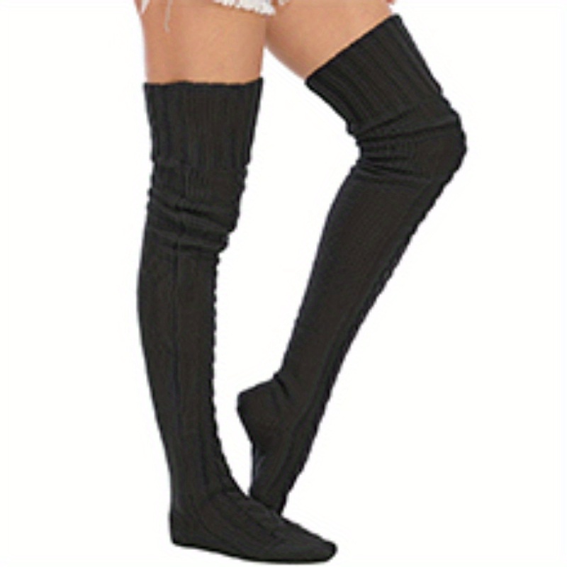 1 Pair Womens Solid Color Thickening Winter Socks Over The Knee Stylist  Thermal Thigh High Boots Socks Womens Stockings Hosiery - Sports & Outdoors  - Temu