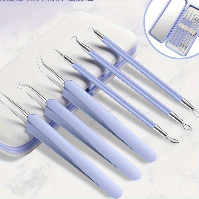 6Pcs Blackhead Remover, Comedone Pimple Extractor, Acne Whitehead Blemish  Removal Kit, Professional Clean Tool, For Face Nose Chin Cheek Forehead