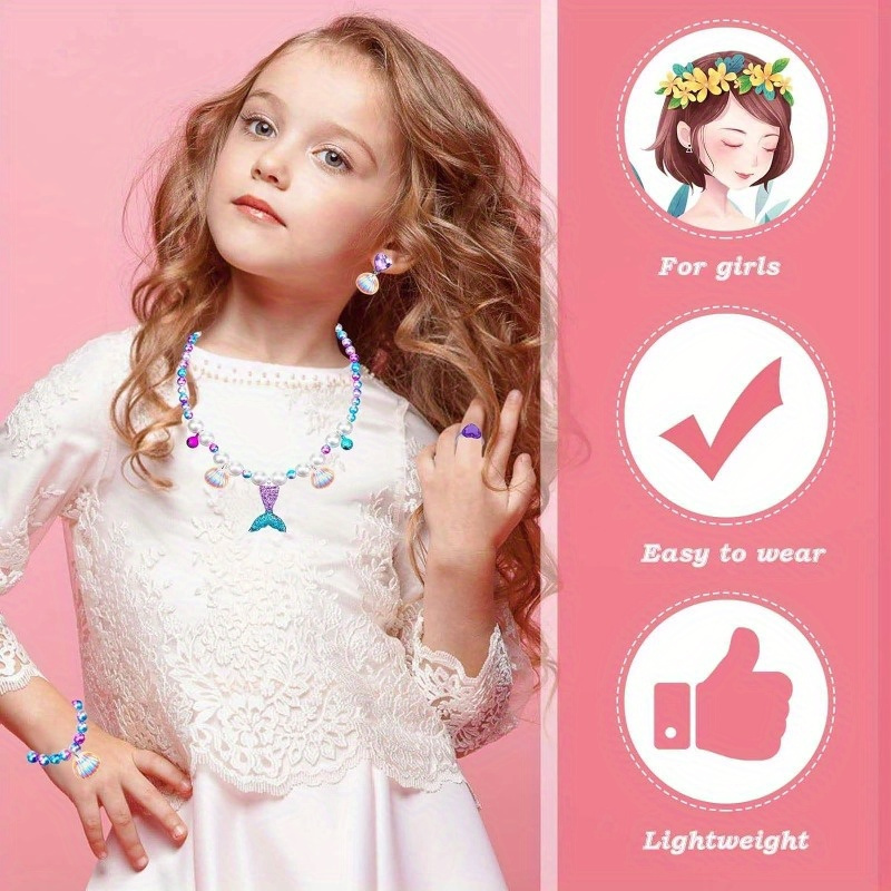 Girls Jewelry Set Bracelets And Rings Set Dress Up Play - Temu
