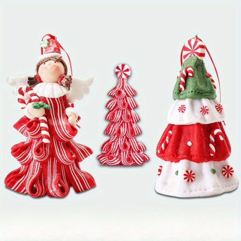 Decorazione Natalizia in ceramica da appendere ,stella, angelo e Babbo  Natale