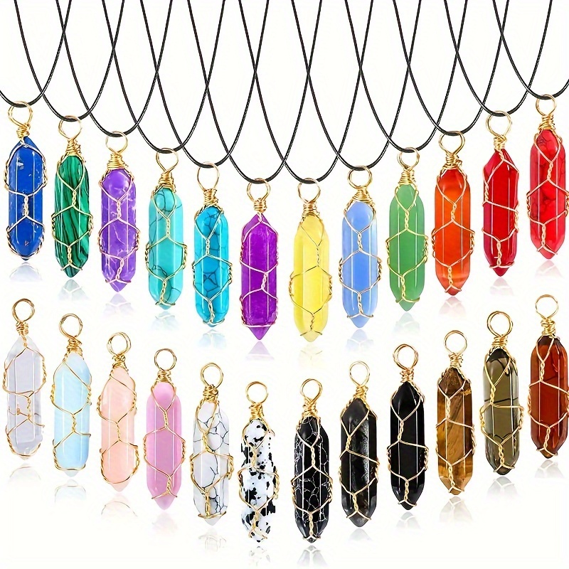 Natural Quartz Charm Pendants Colorful Crystal Pendant - Temu