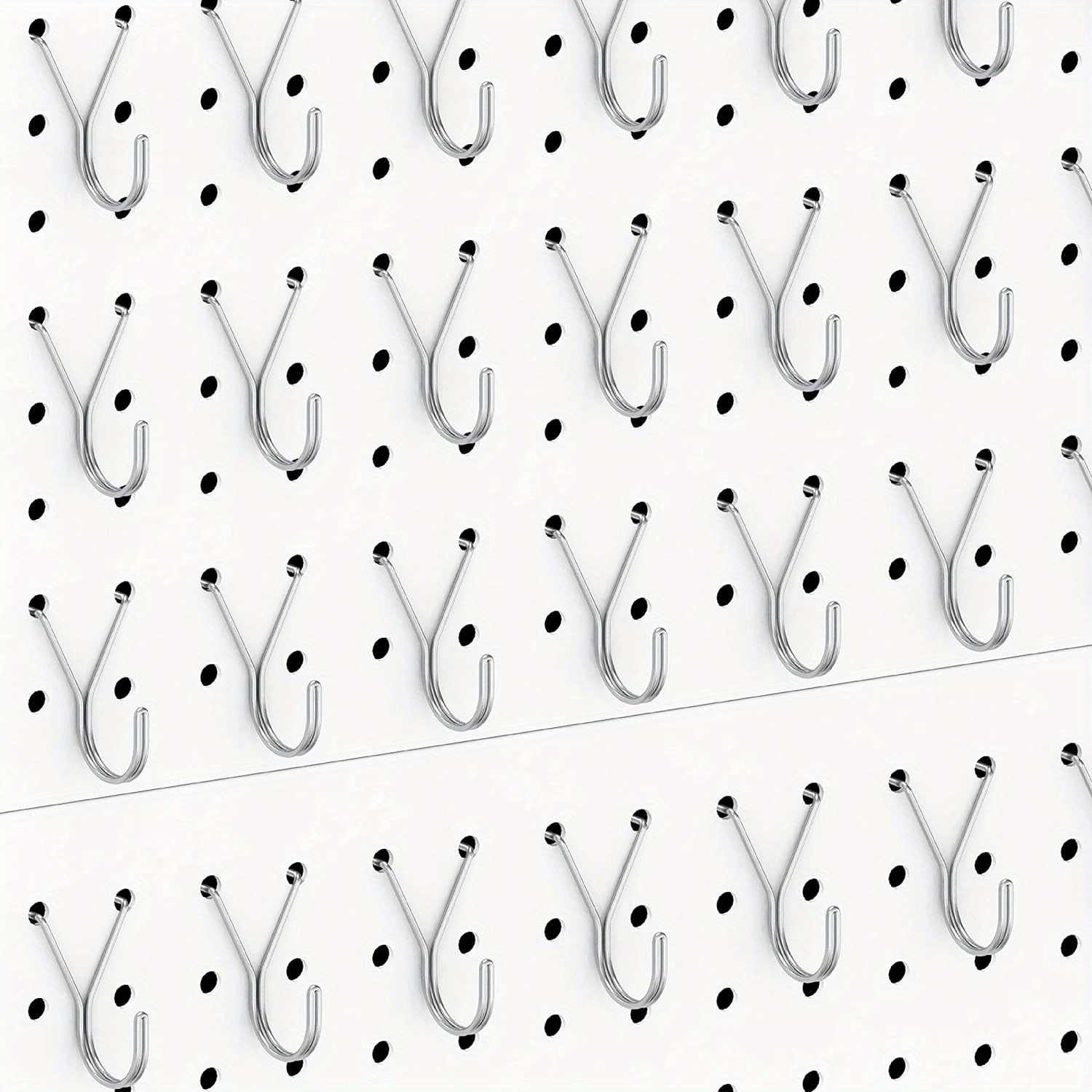 50 Plastic White Peg Pegboard Hooks 4 Inches Long by 1/8 Thick