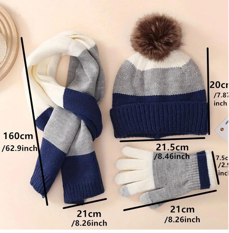 1 Pièce Chapeau D'hiver Tricoté En Peluche Unisexe Pour Enfant