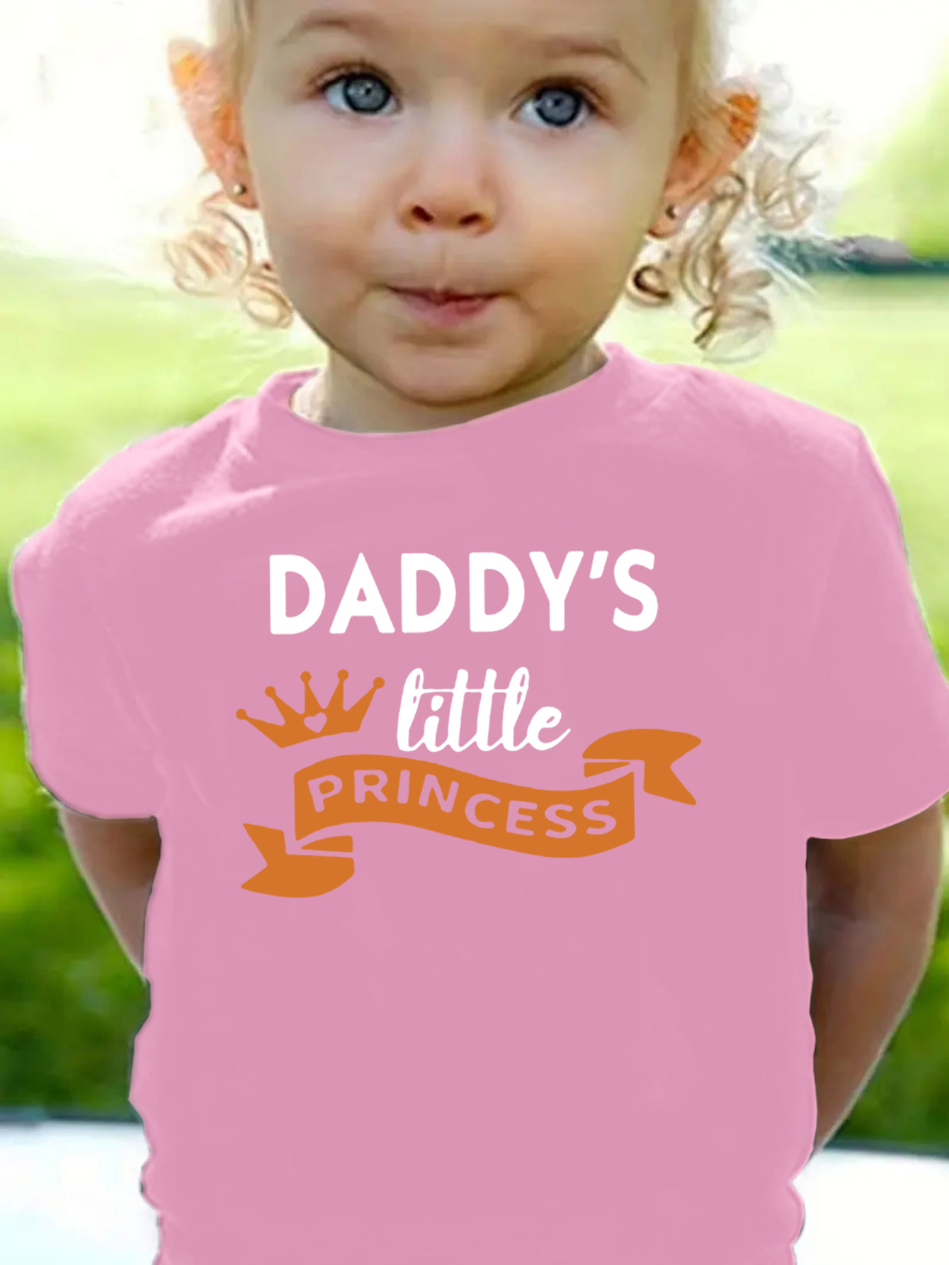 Girls Creative T shirt Daddy s Little Princess Letter Print - Temu New ...