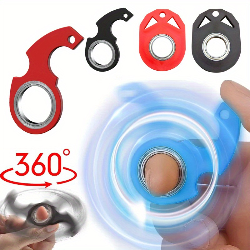 2pcs Keychain Spinner Fidget Ring,Novelty Keychain Fidget Toy For Finger  Exercising,Gifts For Adult Men.Portable Key Ring Spinner Toy For Finger  Exerc