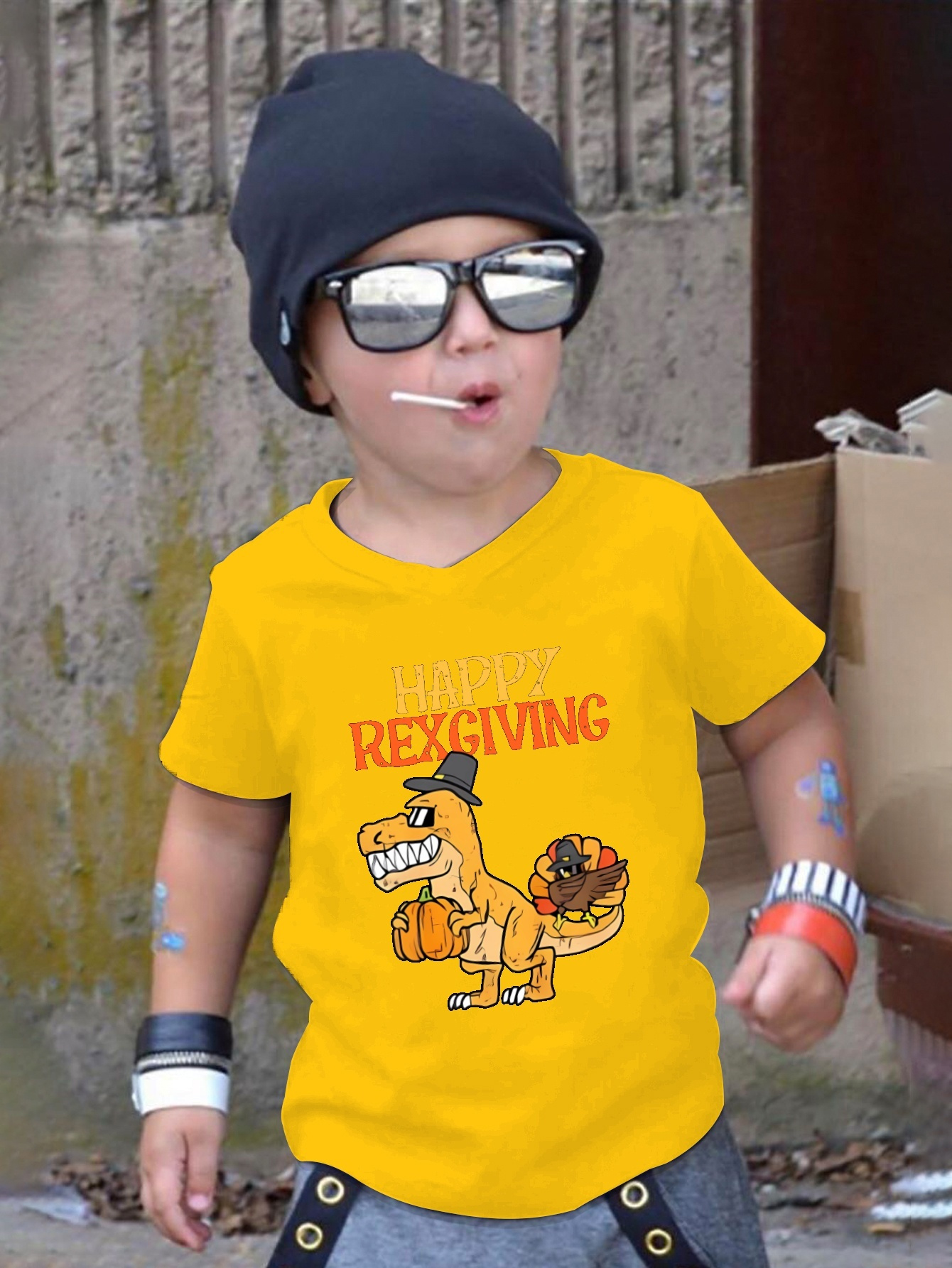 Camiseta premium niño amarilla