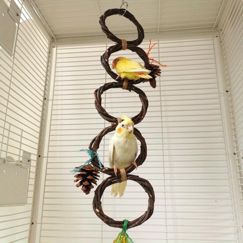 Parrot Standing Climbing Toy Bird Rope Perch Bird Swing Cage - Temu