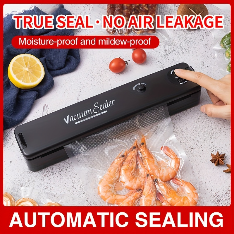 

11pcs/set 60pcs Fully Automatic Vacuum Sealer With 10 Textured Bags - 1 Button Operation For Food Air Sealing System - Preserve Freshness And Extend Shelf Life