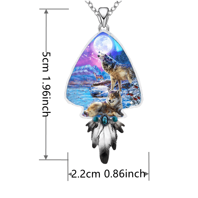 1pc Accessoires De Mode Collier Pendentif Loup En Cristal - Temu Belgium