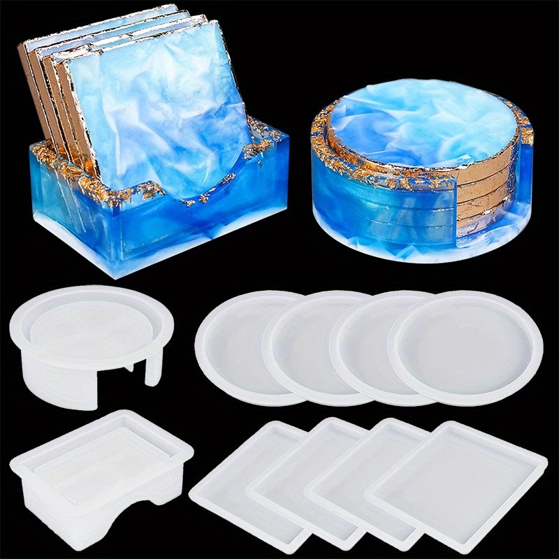 Silicone Coaster Storage Box Molds Round Square Epoxy Resin - Temu