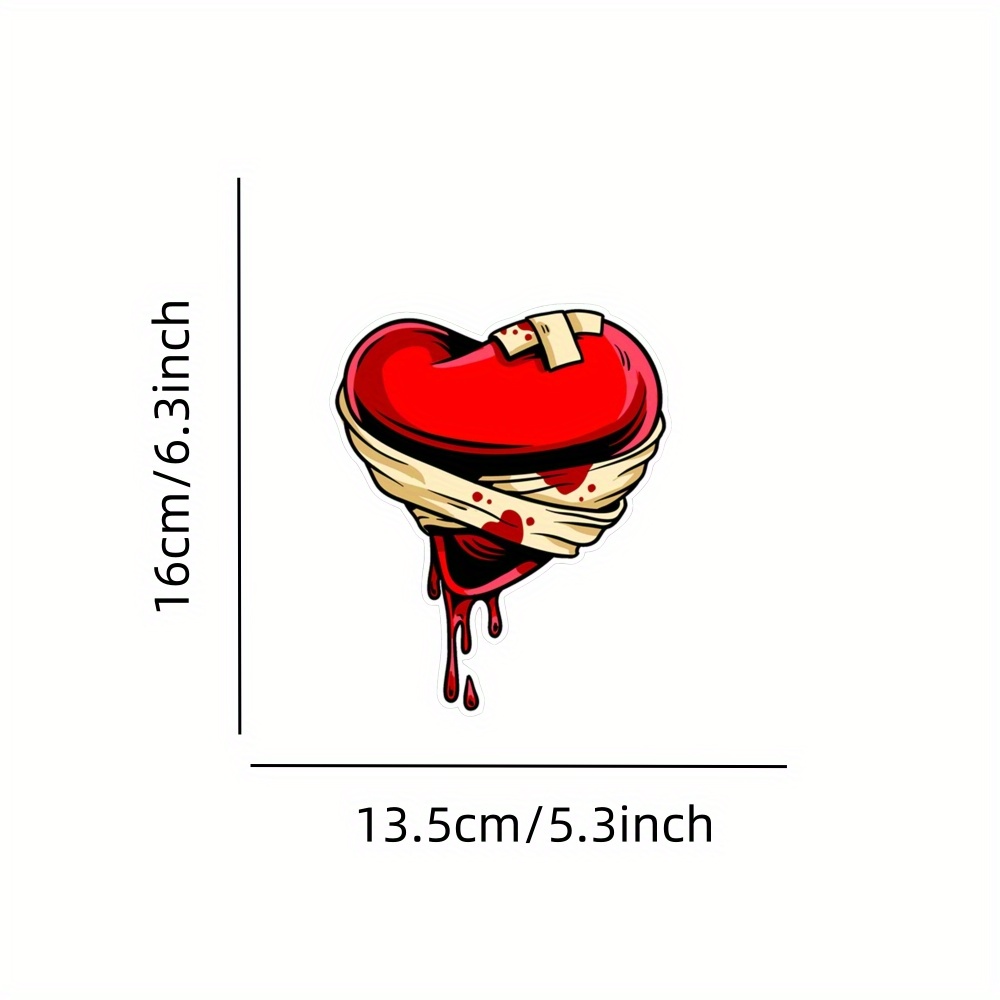 Halloween Themed Decal Heart Bleeding Funny Vinyl Sticker - Temu