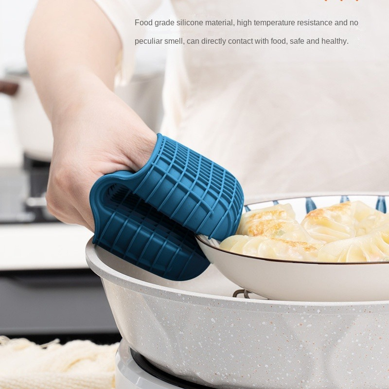 1pc Thicken Baking Silicone Oven Mitts Microwave Oven Glove Heat Insulation  Anti-slip Grips Bowl Pot Clips Kitchen Gadgets