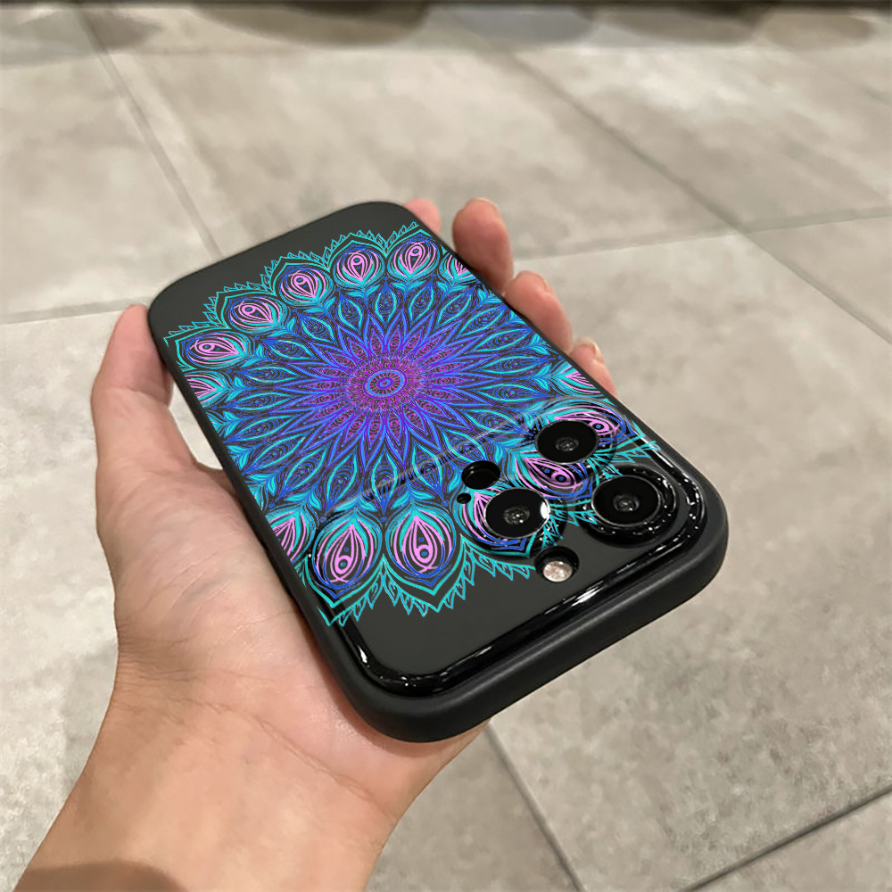 

Mandala Popular Pattern Large Window Lens Protection Anti-fall Mobile Phone Case Suitable For Iphone 15 14 13 12 11 Xs Xr X 7 8 Plus Pro Max Se