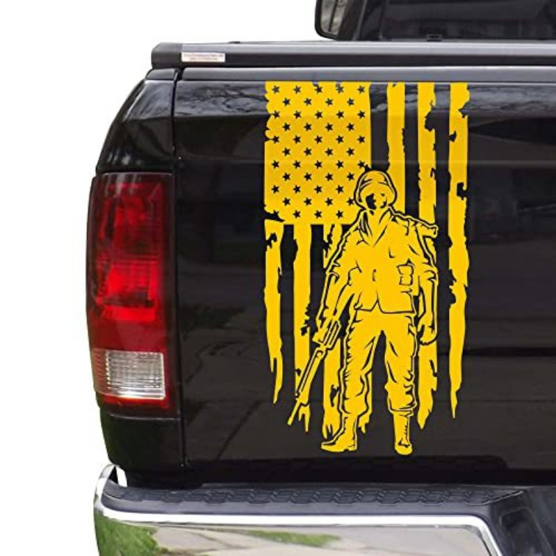 American Flag Truck Tailgate Vinyl Veteran Retired Military - Temu