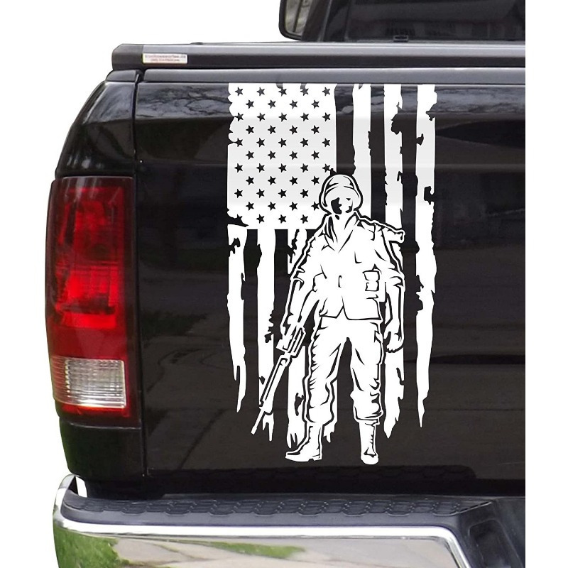 American Flag Truck Tailgate Vinyl Veteran Retired Military - Temu