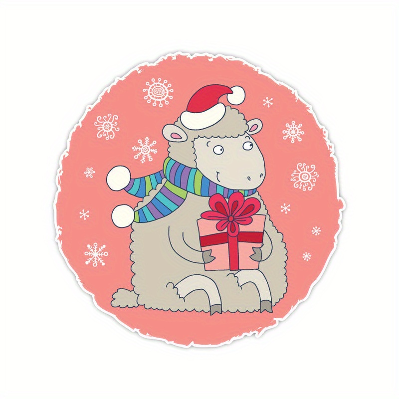 Christmas Sheep Label Vinyl Car Sticker Adorable Animal - Temu Australia