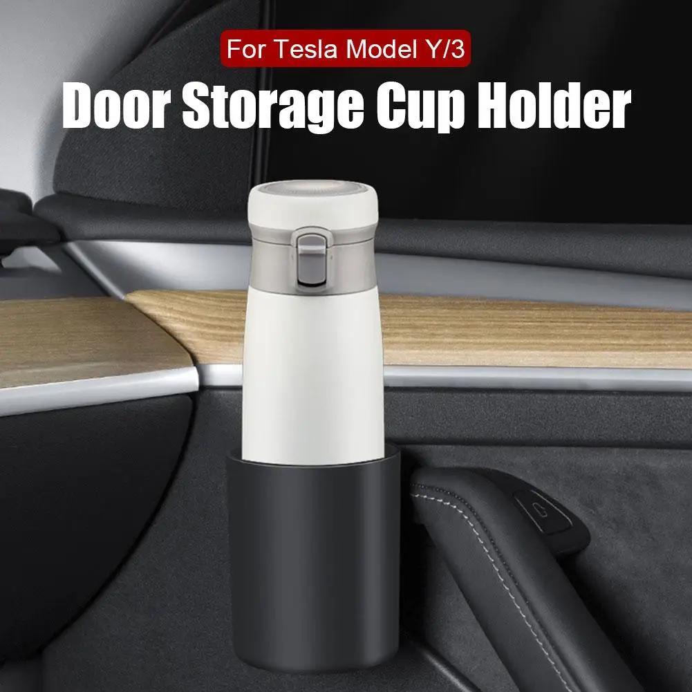 2/4pcs Car Door Cup Holder For For Model 3/Y Auto Interior Door Mount  Special Cup Storage Box Rack Drink Water Bottle Stand