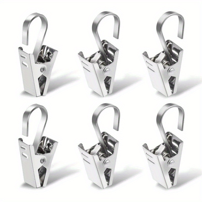 Stainless Steel Curtain Clips Shower Curtain Rail Hooks - Temu