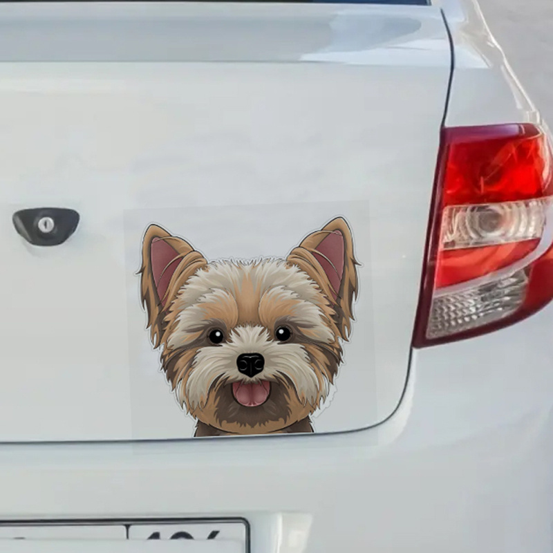 Peeking Yorkie Car Stickers Laptop Water Bottle Phone Car Temu Ireland