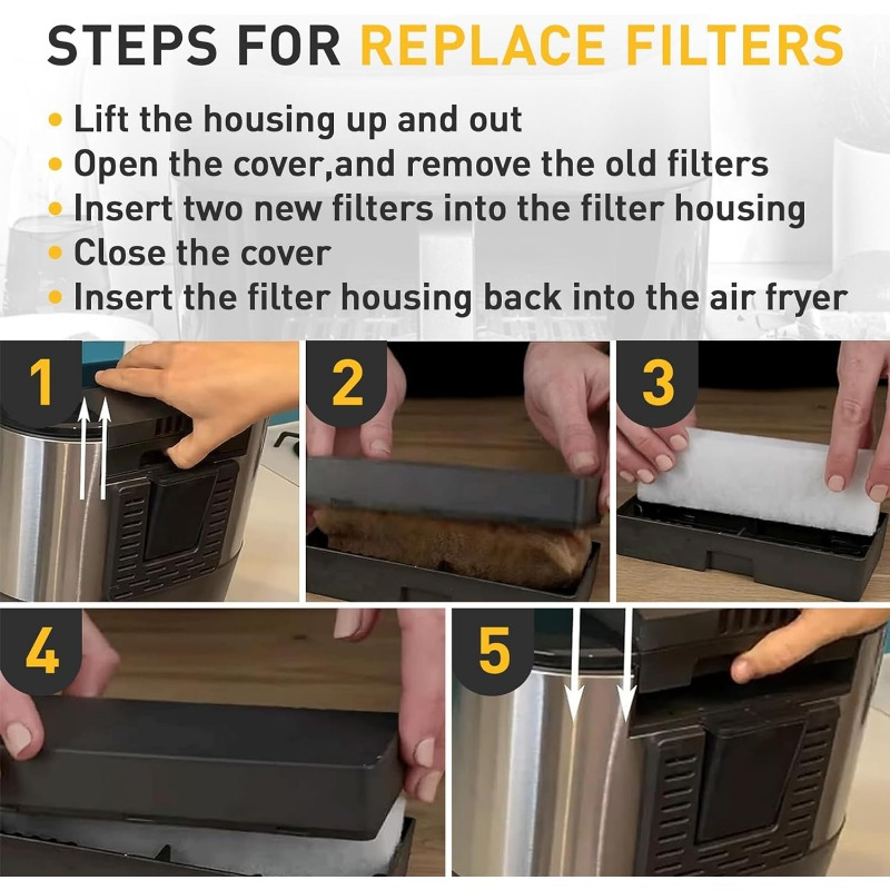 12 Pcs Air Fryer Filters for 6QT Instant Vortex plus Air Fryer