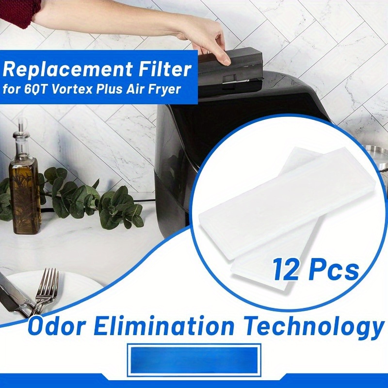 12 Pcs Air Fryer Replacement Filters for 6QT Instant Vortex Plus