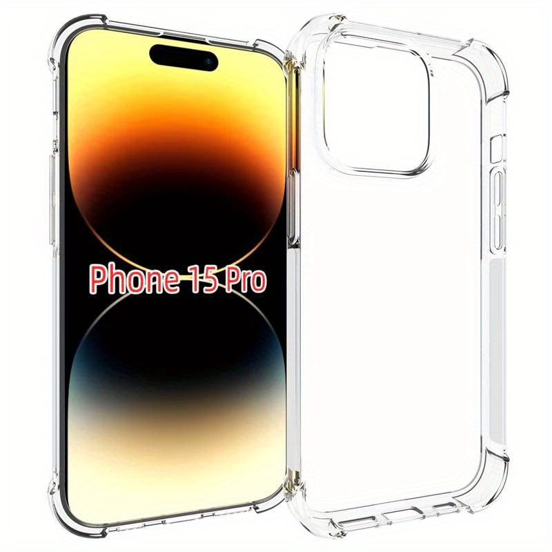 Funda Teléfono Transparente Resistente Golpes Tpu Iphone 15 - Temu Mexico