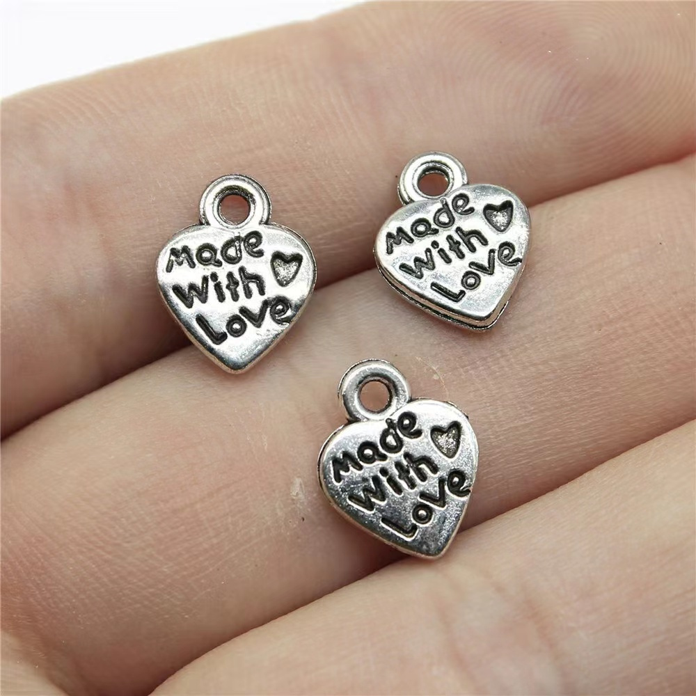  SUNNYCLUE 1 Box 90Pcs 15 Styles Hollow Love Charm Antique  Bronze Heart Charms Tibetan Style Silver Alloy Charm for Jewelry Making  Charms Choker Necklace Bracelet Earrings Jewelry DIY Accessories 