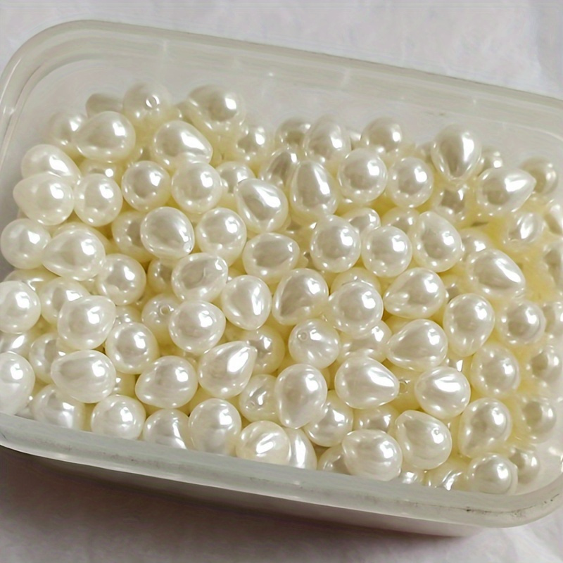 White Teardrop Shape Imitation Pearl Acrylic Loose Beads For - Temu