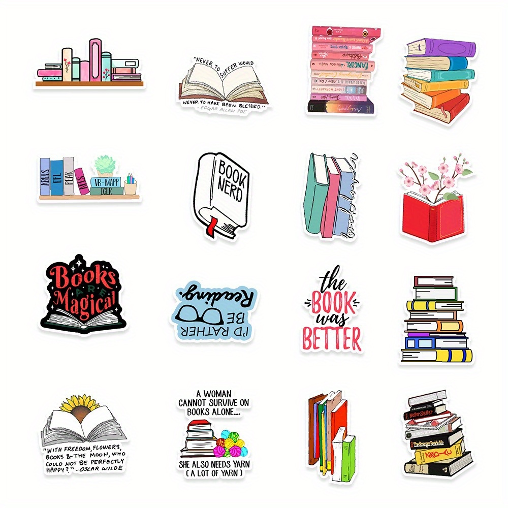 Books Reading Stickers Cartoon Graffiti Decoration Stickers - Temu