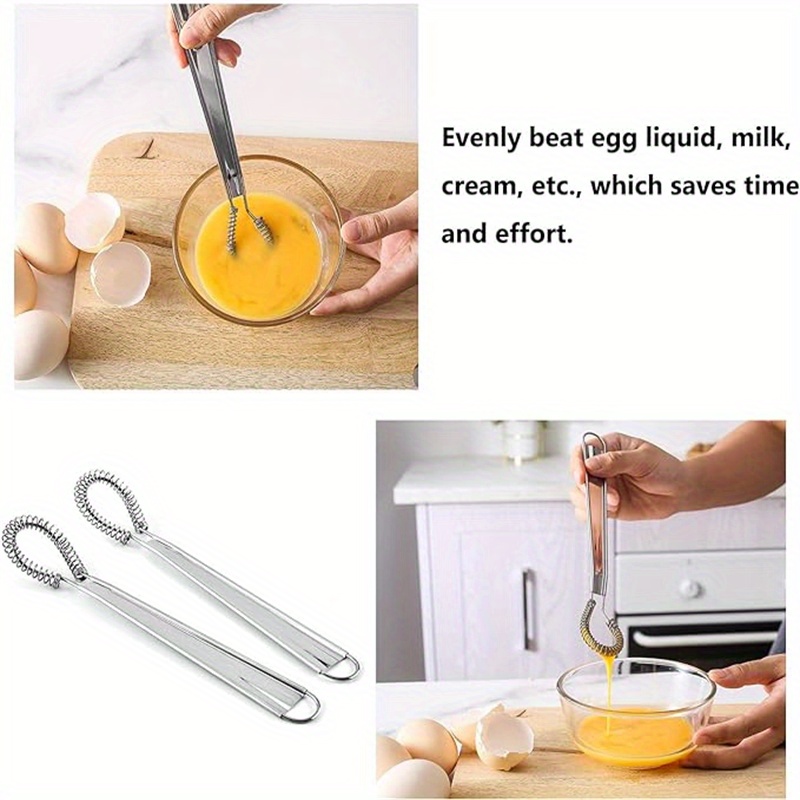 Kitchen Egg Beaters Stainless Steel Whisk For Mixing Foam Spiral