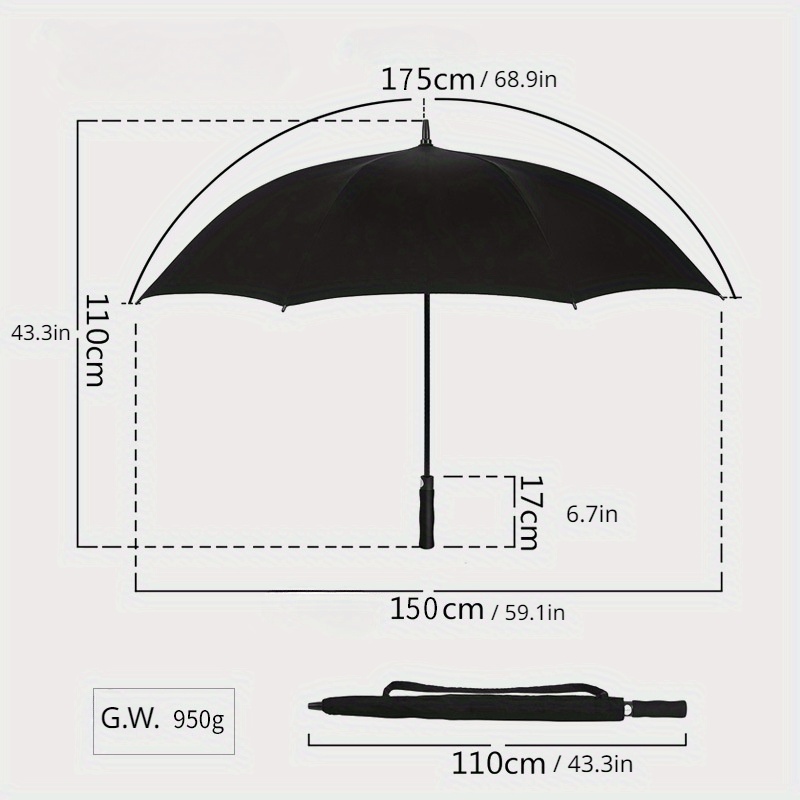 Paraguas Blanco Traslucido 110 cm de Diametro