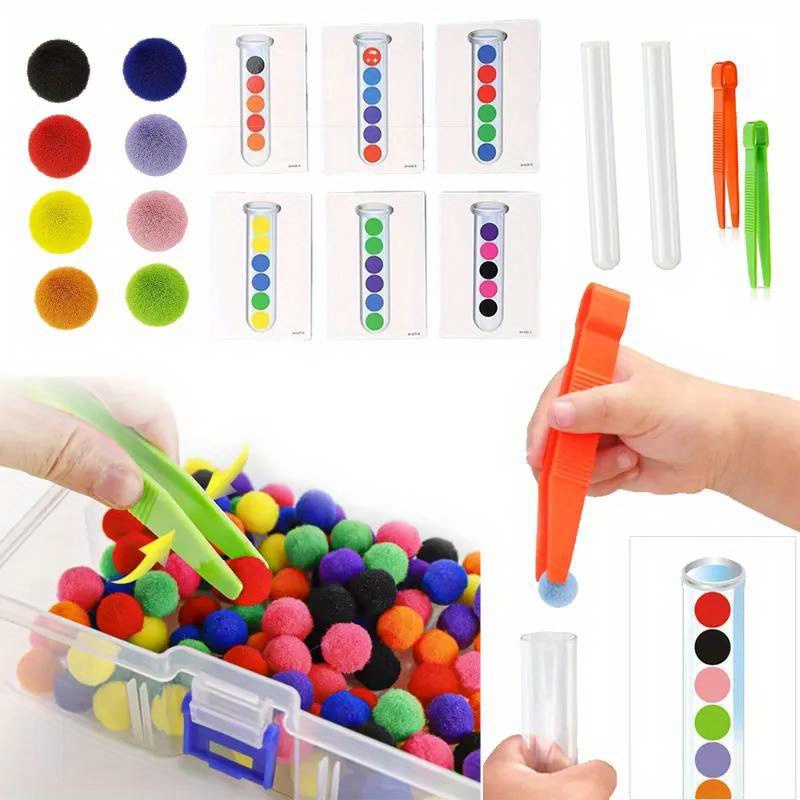 Rainbow emparelhamento jogo Pompom bola de madeira para crianças, cor tipo,  Fine Motor Training, Montessori Sensorial Educação, Puzzle Toy, Presente -  AliExpress