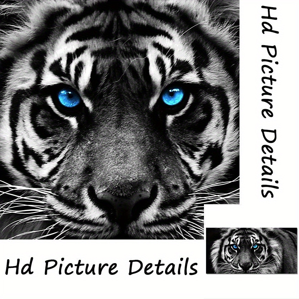 Póster Foto Arte de Pared Decoración Marco Negro Madera MDF 20x30 tigre