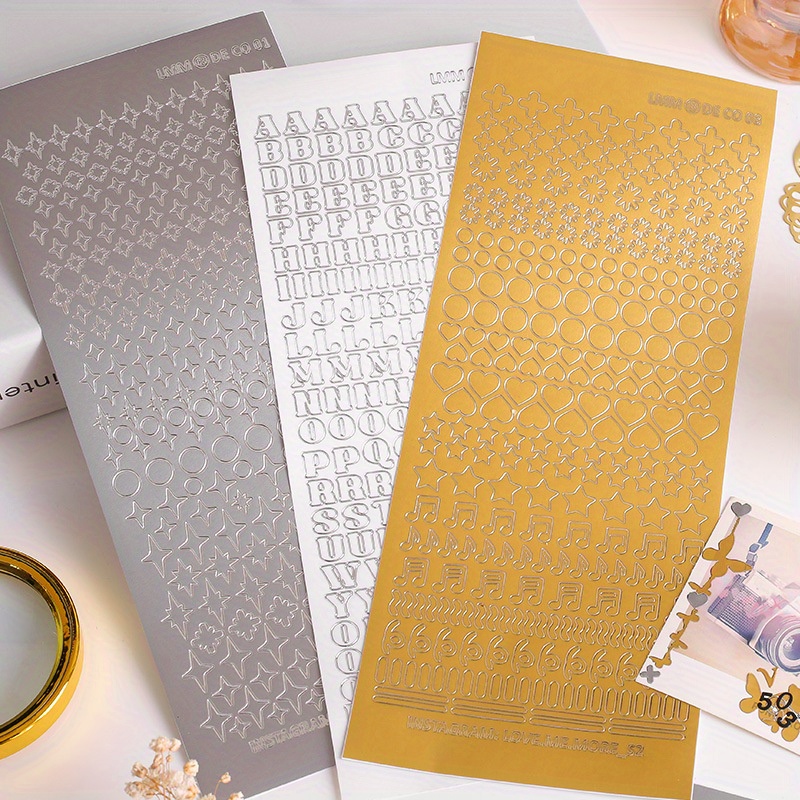 Hot Golden And Hot Silvery Letter And Number Stickers With - Temu