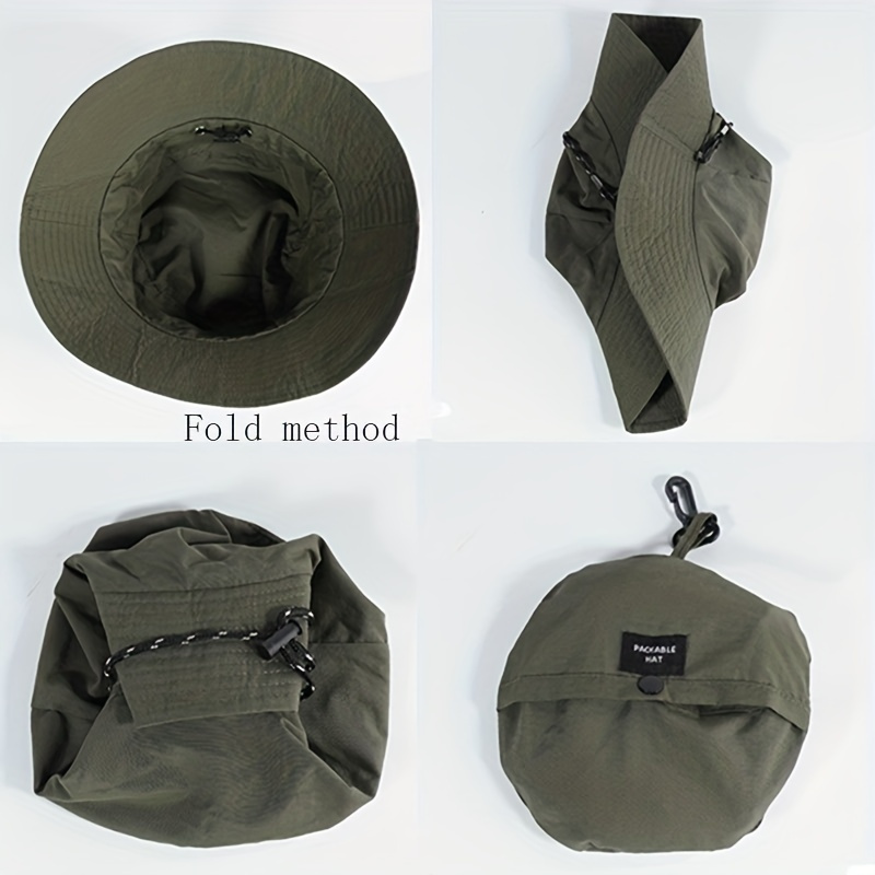 Elegant Waterproof Hat, Men's Foldable Backpack Buckle Portable Sunscreen and Fisherman Hat for Men,Men Gifts,Temu