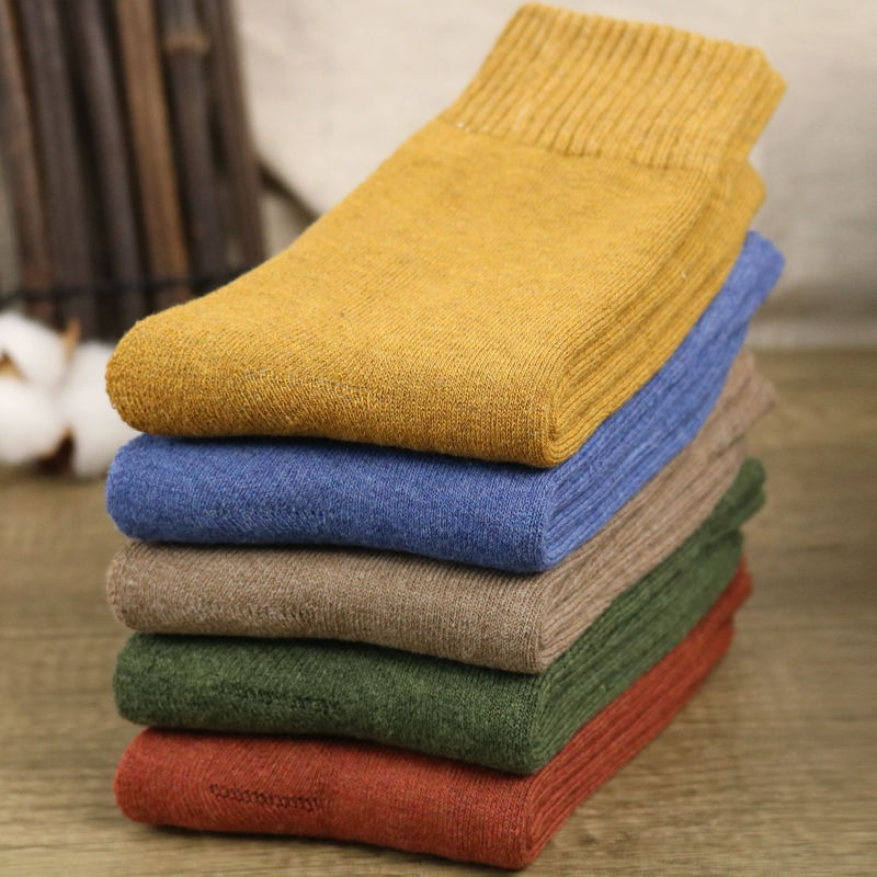 Men's Warm Camel Pattern Crew Socks Fleece Thickened Comfy - Temu