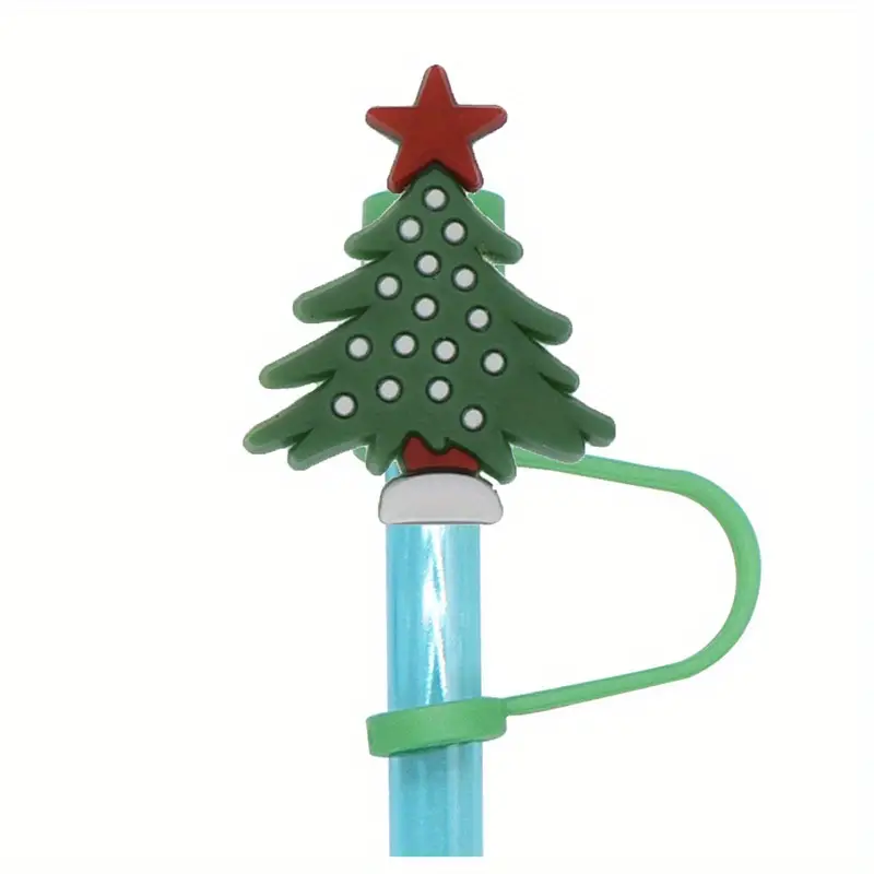 Christmas Straw Cover, Pvc Protective Cover, Dust Plug Party Straw