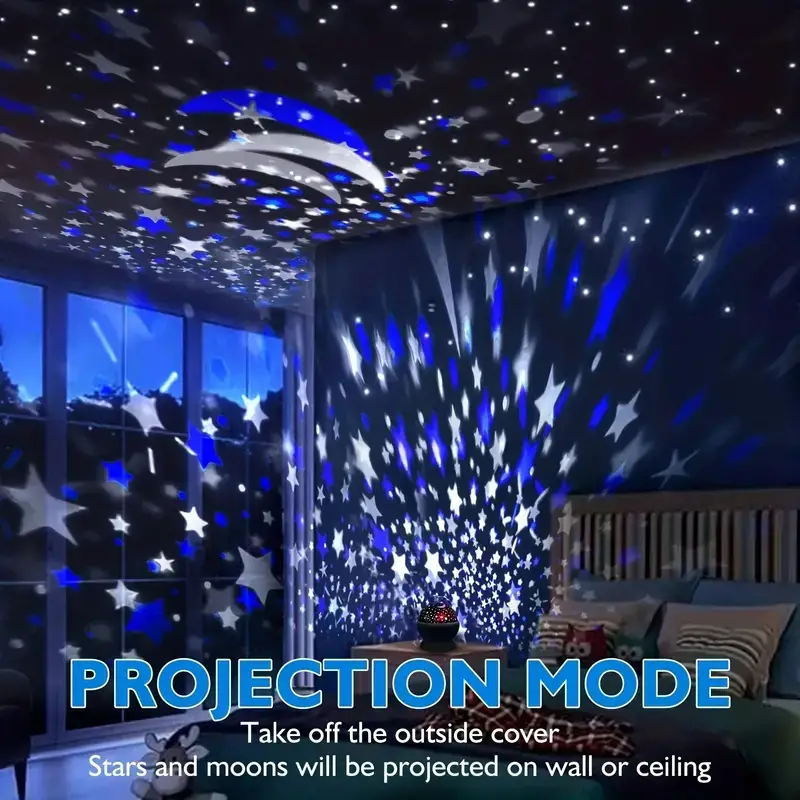Galaxy Projector Starry Sky Rotating LED Night Light Planetarium Children  Bedroom Star Night Lights Moon Light Kids Gift Lamp