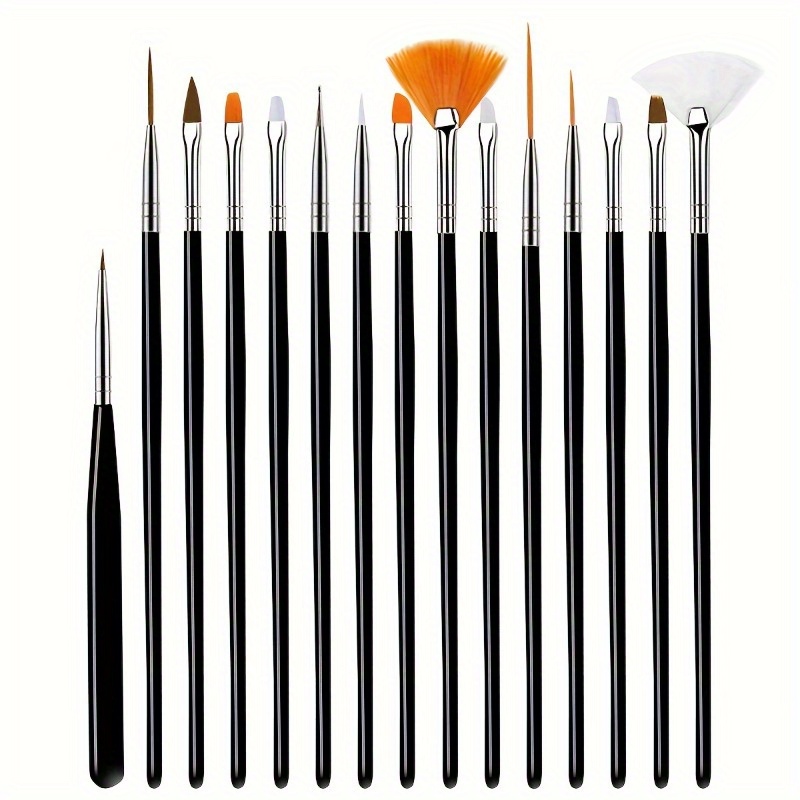 15pcs Fine Paint Brushes Set Plastic Rod Paint Brushes Micro Paint Brushes  For Detailing And Art Painting-Acrylic, Watercolor, Oil, Model, Airplane Ki